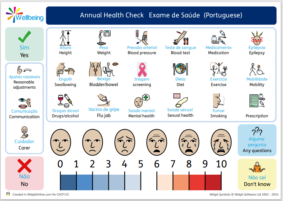Annual health check reasonable adjustments - Portuguese